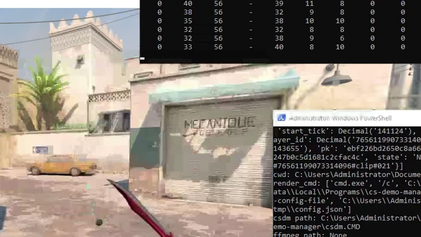 A CS:GO gameplay still rendered alongside distributed infrastructure tooling.